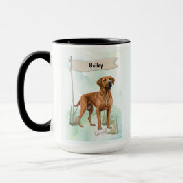 ローデシアン・リッジバック 水彩風カスタマイズ オリジナル 犬グッズ マグカップ