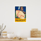 ローデシア伝統的、シールド上の地図を持つ戦士 ポスター (キッチン)