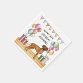 ローデジャンリッジバックパカラフルステルハッピーバースデー スタンダードカクテルナプキン (角)