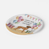 ローデジャンリッジバックパカラフルステルハッピーバースデー ペーパープレート (アングル)