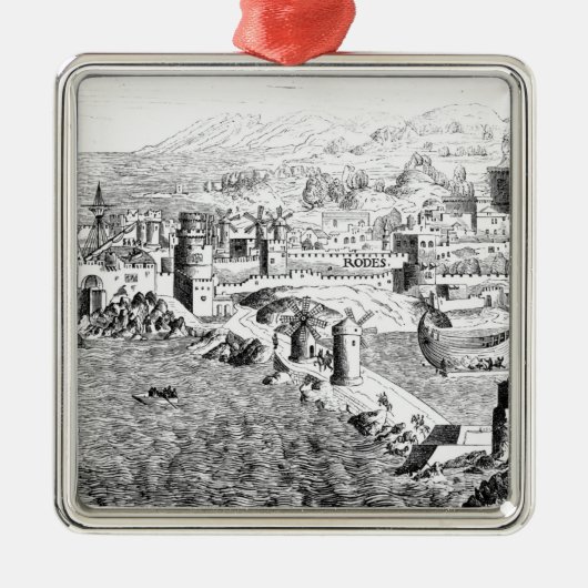 ローデスの島の地図 メタルオーナメント (正面)