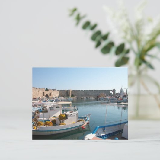 ローデス、ギリシャ港の郵便はがき ポストカード (スタンド正面)