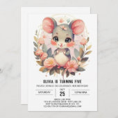 ローデントシックマウス誕生日 招待状 (正面/裏面)