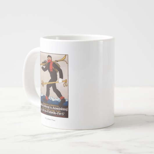 ローデン·スキー服スキー広告ポスター ジャンボコーヒーマグカップ (正面左)