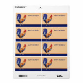 ロートスターオレンジハッピーバースデーギフトラベル ラベル (フルシート)