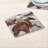 ロートレック、騎手と競走馬 スクエアペーパーコースター (アングル)