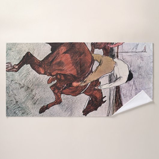 ロートレック、騎手と競走馬 バスタオル (バスタオル)