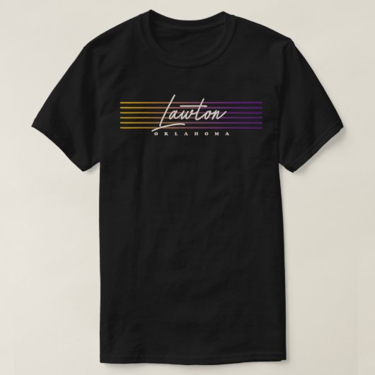 ロートンノスタルジックレトロスタイルオクラホマ Tシャツ (デザイン正面)