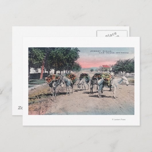 ロードされたロバは通りラスベガス、NM ポストカード (正面/裏面)