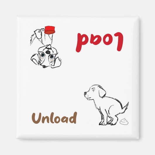 ロードとアンロードの食洗機 マグネット (正面)