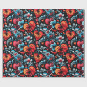 ロードのバラTattooハートデジタルテーマ ラッピングペーパー (フラット)