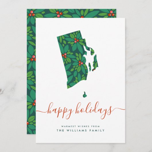 ロードアイランドからのハッピーホリデーズウォームウィッシュ (正面/裏面)