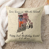 ロードアイランドに住む古い地図ラブライフ州写真 クッション (ブランケット)