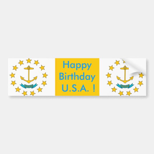 ロードアイランドのシール国旗 バンパーステッカー (正面)