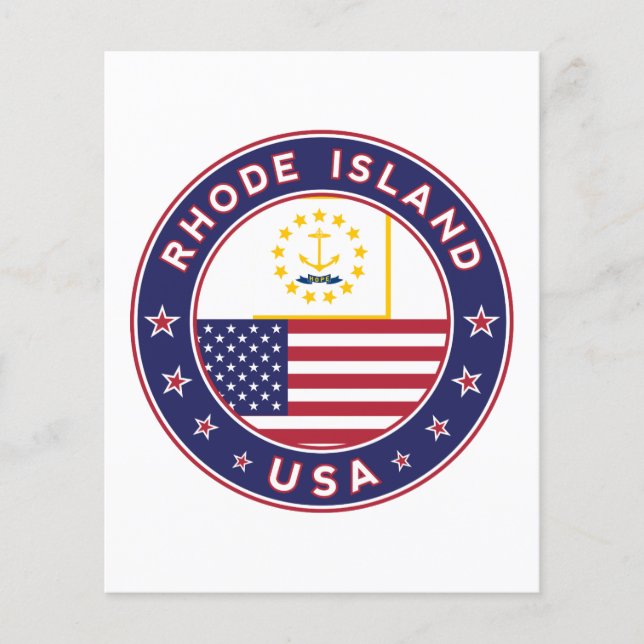 ロードアイランドのステッカー、電話ケース、トートバッグ (正面)