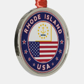 ロードアイランドのステッカー、電話ケース、トートバッグ メタルオーナメント (右)