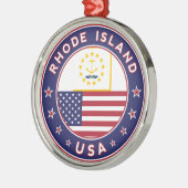 ロードアイランドのステッカー、電話ケース、トートバッグ メタルオーナメント (左)