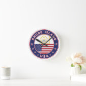 ロードアイランドのステッカー、電話ケース、トートバッグ ラウンド壁時計 (ホーム)