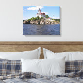 ロードアイランドのポンハムロックスライトハウス キャンバスプリント (インサイチュ (寝室))