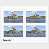 ロードアイランドのポンハムロックスライトハウス 長方形シール (シート)