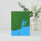 ロードアイランドの地図 ポストカード (スタンド正面)