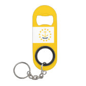 ロードアイランドの州の旗のデザイン キーホルダー栓抜き (正面)