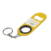 ロードアイランドの州の旗のデザイン キーホルダー栓抜き (正面アングル)