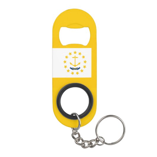 ロードアイランドの州の旗のデザイン キーホルダー栓抜き (裏面)