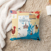 ロードアイランドの漫画の地図 クッション (ブランケット)