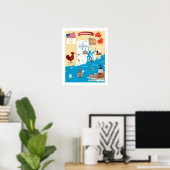 ロードアイランドの漫画の地図 ポスター (ホームオフィス)