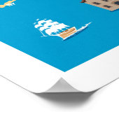 ロードアイランドの漫画の地図 ポスター (角)