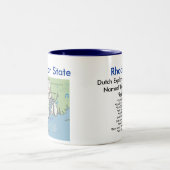 ロードアイランドの記号及び地図 ツートーンマグカップ (中央)