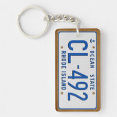 ロードアイランドの1986年のヴィンテージのナンバープレートKeychain キーホルダー (正面)