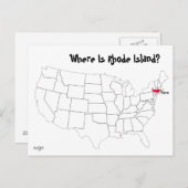 ロードアイランドはどこだ? ポストカード (正面/裏面)
