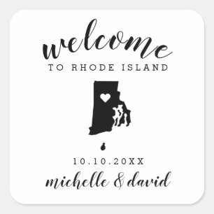 ロードアイランドへようこそ 結婚のカスタム好意 スクエアシール