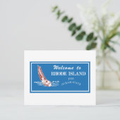 ロードアイランドへようこそ – USA Road Sign ポストカード (スタンド正面)