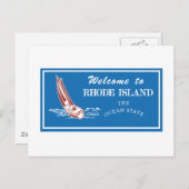 ロードアイランドへようこそ – USA Road Sign ポストカード (正面/裏面)