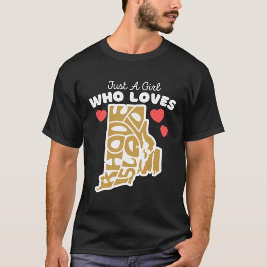 ロードアイランドを愛する女の子かわいいロード島 Tシャツ (正面)