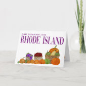 ロードアイランドウォーターカラーカボンプキンサンクスギビングカード カード (正面)