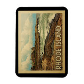 ロードアイランドコーストヴィンテージトラベル マグネット (縦)