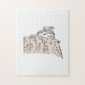 ロードアイランドシェイプヴィンテージ写真マップ ジグソーパズル (縦)