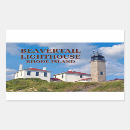 ロードアイランドステッカーBeavertail Light house 長方形シール