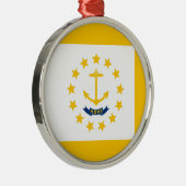 ロードアイランドステートフラッグデザイン メタルオーナメント (右)