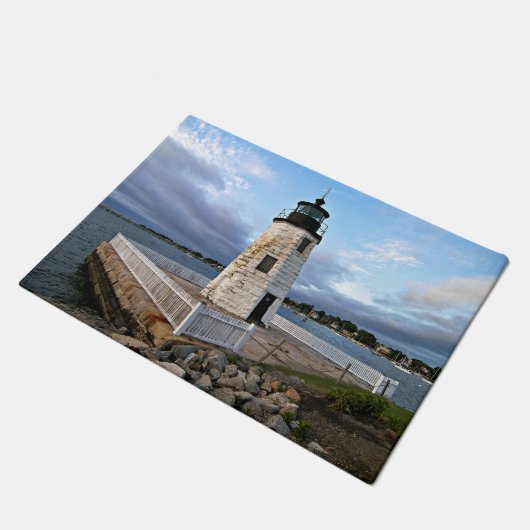 ロードアイランドドアマット、ヤギ島ライトハウス ドアマット (アングル)