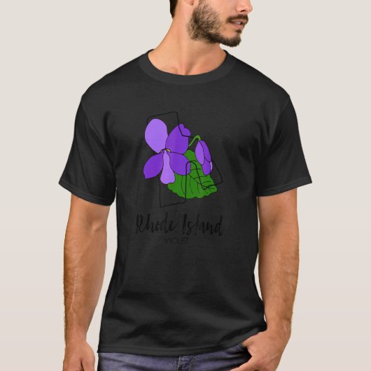 ロードアイランドバイオレット花 Tシャツ (正面)