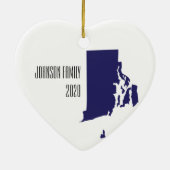 ロードアイランドパーソナライズされたクリスマス装飾 セラミックオーナメント (裏面)