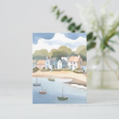 ロードアイランドビーチショアウォーターカラー ポストカード (スタンド正面)