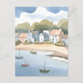 ロードアイランドビーチショアウォーターカラー ポストカード (正面)