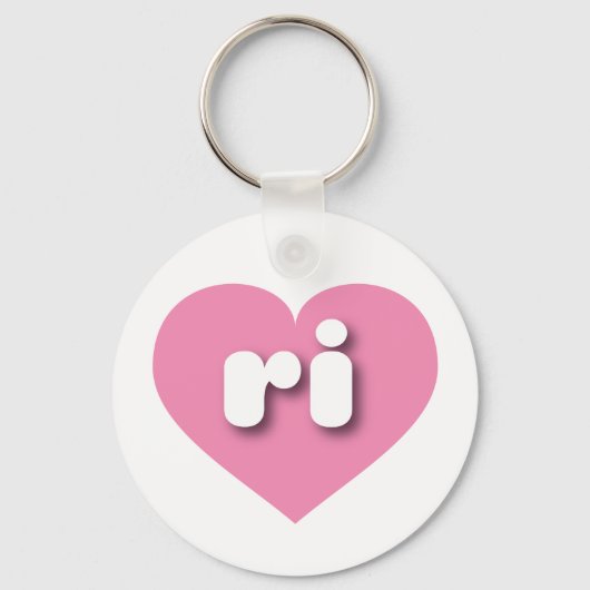 ロードアイランドピンクハート – 私はriが大好き キーホルダー (正面)