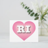 ロードアイランドピンクフェードハート- I love RI ポストカード (スタンド正面)